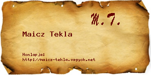 Maicz Tekla névjegykártya